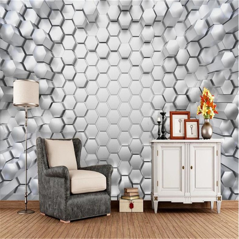Modern Sense 3D Stereo Geometric Photo Wallpaper Bar KTV Internet Cafe E-sports Room Mural Wall Paper
