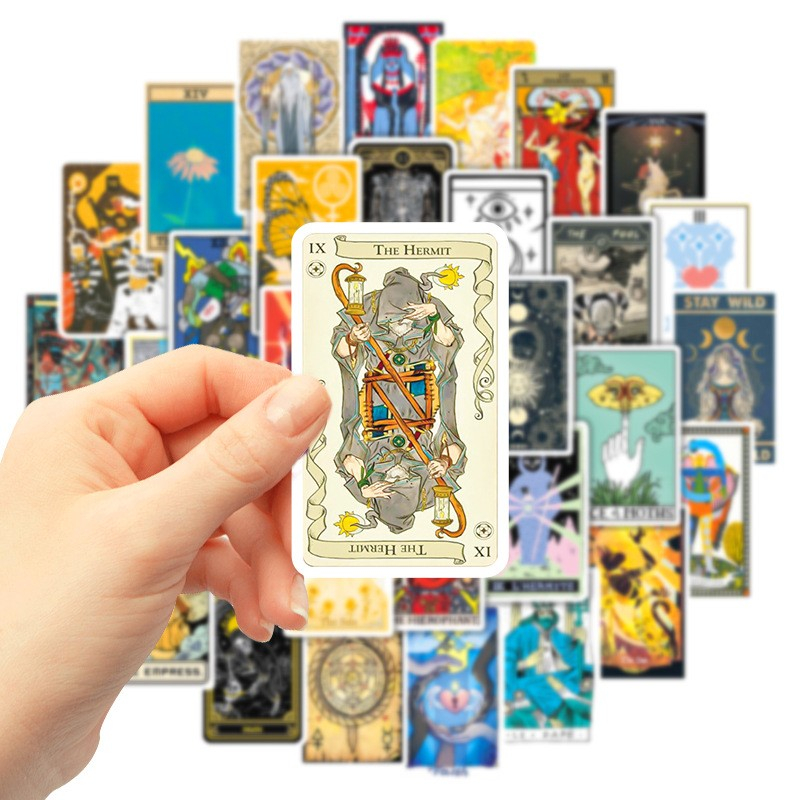 50Pcs Tarot Card Stickers Prediction Card Graffiti Kids Motorcycle Skateboard Bicycle Decal