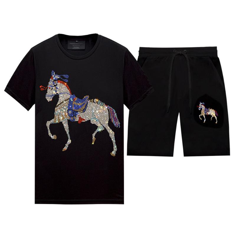 Men's Tracksuits Summer Rhinestone Tracksuit Men Women Two Piece Set Casual Tops Short-Sleeved T Shirts And Shorts BlackMen's, 10
Men's Tracksuits Summer Rhinestone Tracksuit Men Women Two Piece Set Casual Tops Short-Sleeved T Shirts And Shorts BlackMen's, 10
