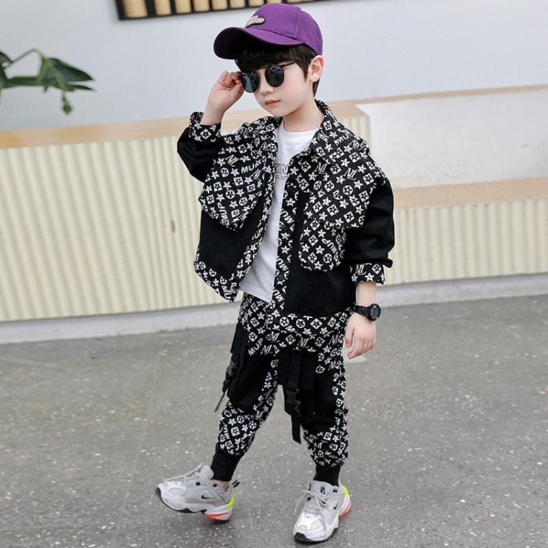 3-14 years Spring teenage Boy Clothing set Casual Fashion jacket + Pant Kid Children baby toddler boy clothes 220326