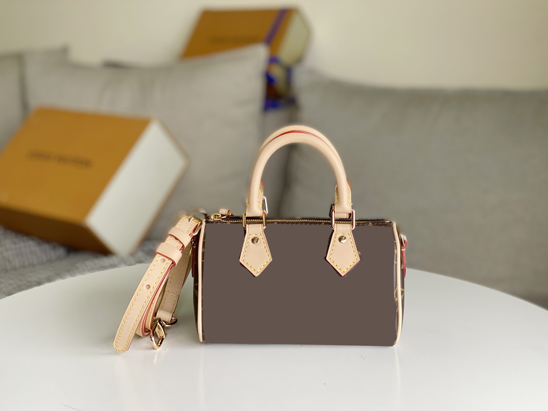2022 SPEEDY NANO Cute Crossbody Bag Women Petite Light Essentials Little Handbag with Detachable Leather Straps, Brown
2022 SPEEDY NANO Cute Crossbody Bag Women Petite Light Essentials Little Handbag with Detachable Leather Straps, Brown