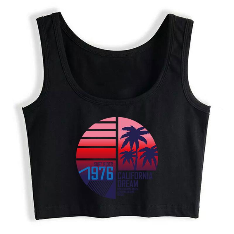 Women' Tanks & Camis Crop Top Surf Rider California Dream Santa Monica Beach Design White Sleeveless Womens Tops Blusas Mujer De Moda 2022, Black
Women' Tanks & Camis Crop Top Surf Rider California Dream Santa Monica Beach Design White Sleeveless Womens Tops Blusas Mujer De Moda 2022, Black