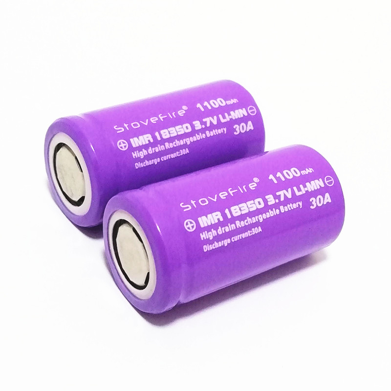IMR 18350 1100mAh 30A 3.7V Rechargable Lithium Batteries Can be used for /Sight battery Laser pen cell/ Battery for hair scraper/ 100% High Quality st