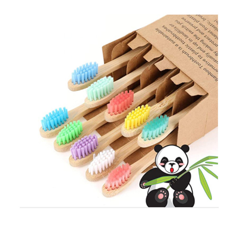 Eco-Friendly Natural Bamboo Flat Handle Kids Toothbrush Healthy Children Toothbrushes Nylon Soft Hair Travel Oral Hygiene Care Cepillo De Dientes Para