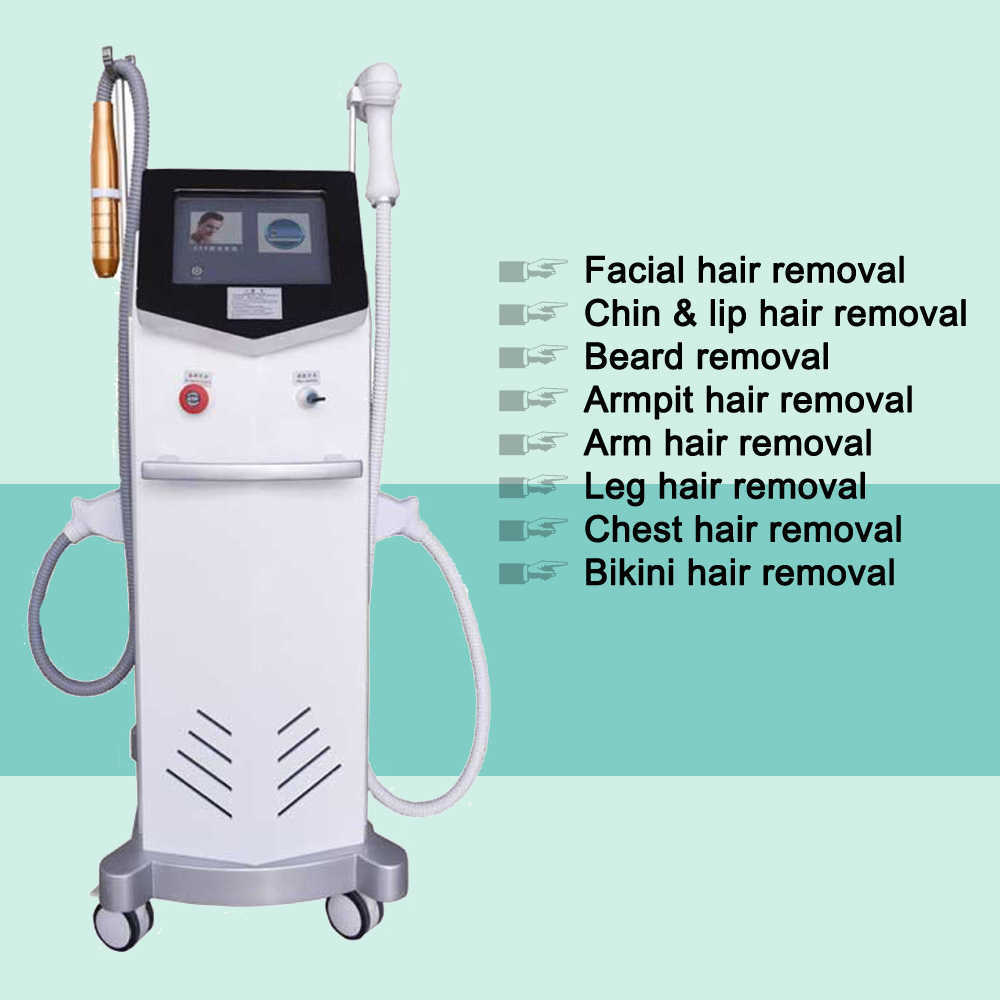 2 IN 1 Professional Laser Hair Removal machine High Power Output 2500W / 808 Diode laser hair removal&ND YAG Laser Tattoo Removal Beauty Machine
