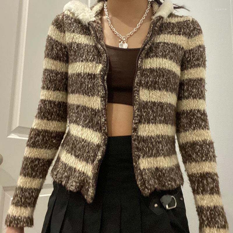 Women' Knits & Tees Brown Striped Hooded Zipper Women Coat Long Sleeve Patchwork Slim Female Tops Winter Streetwear Elastic Clothes 2022Wom, Auburn
Women' Knits & Tees Brown Striped Hooded Zipper Women Coat Long Sleeve Patchwork Slim Female Tops Winter Streetwear Elastic Clothes 2022Wom, Auburn