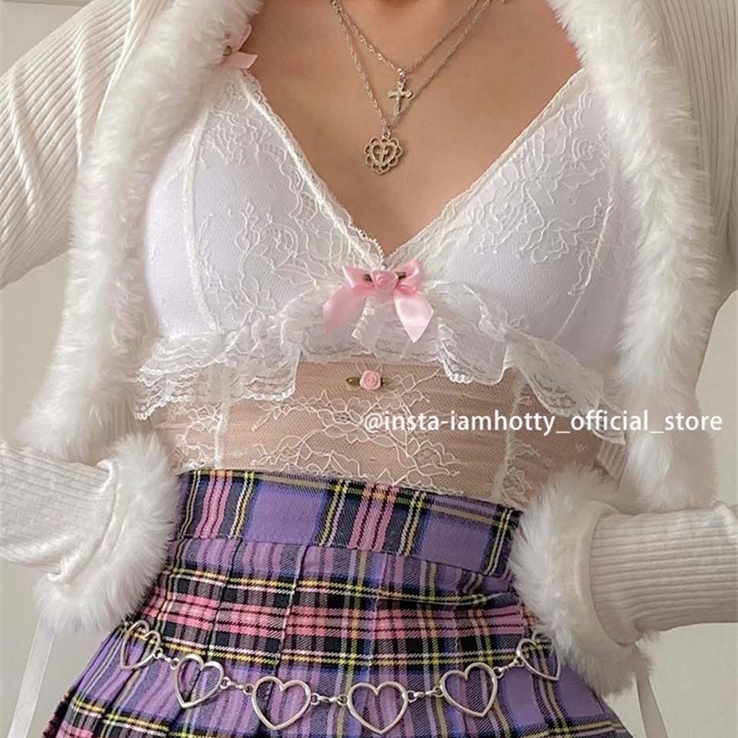 IAMTY Floral Patches Lace Camis Y2K Ruffles Corset Sexy Sleeveless Crop Top Lolita Style Aesthetic Tank Top Kawaii Tee Women 220407, White
IAMTY Floral Patches Lace Camis Y2K Ruffles Corset Sexy Sleeveless Crop Top Lolita Style Aesthetic Tank Top Kawaii Tee Women 220407, White
