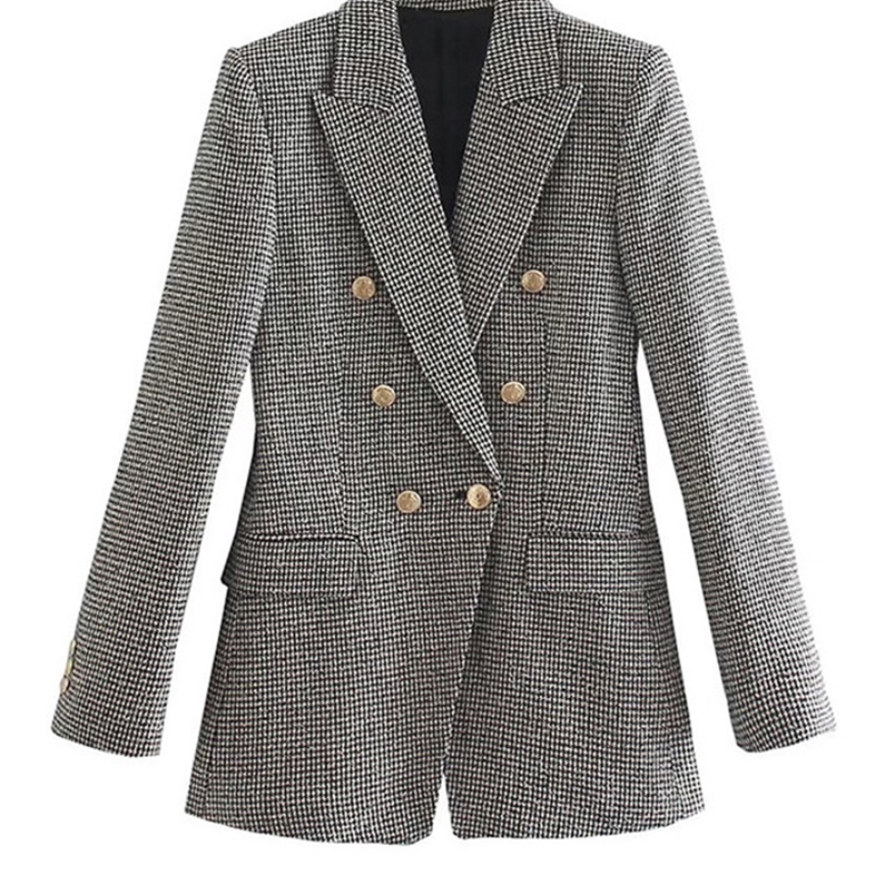 TRAF Women Fashion Houndstooth Fitted Blazer Coat Vintage Long Sleeve Flap Pockets Female Outerwear Chic Veste Femme 220402, As picture
TRAF Women Fashion Houndstooth Fitted Blazer Coat Vintage Long Sleeve Flap Pockets Female Outerwear Chic Veste Femme 220402, As picture