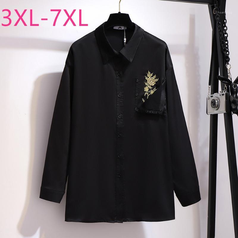 Spring Autumn Plus Size Tops For Women Large Blouse Long Sleeve Loose Casual Pocket Lapel Shirt Black 3XL 5XL 6XL 7XL Women's Blouses
Spring Autumn Plus Size Tops For Women Large Blouse Long Sleeve Loose Casual Pocket Lapel Shirt Black 3XL 5XL 6XL 7XL Women's Blouses