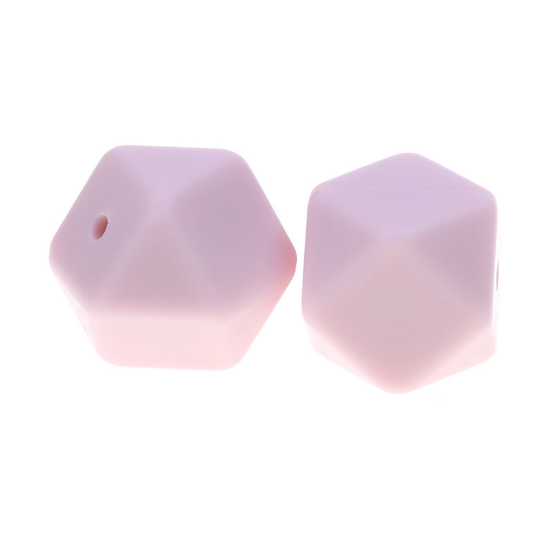 Fkisbox 17MM Hexagon 100pc Silicone Baby Teether Beads BPA Free born Chewing Teething Necklace Babies Jewelry DIY Shower Gift 220326