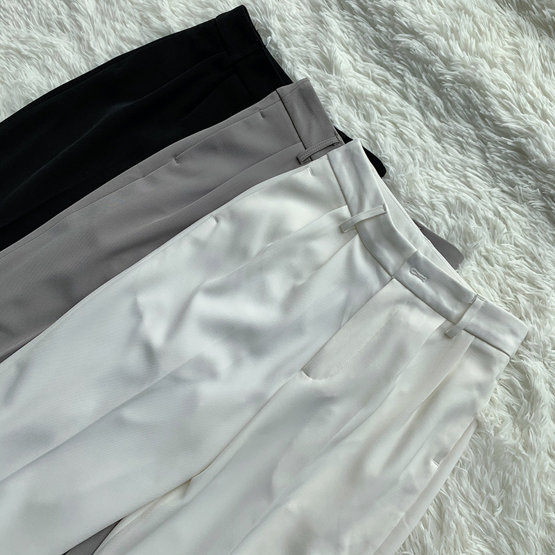 Spring Office Lady High Quality Elegant Casual Fashion Wide Leg Women Female Pants s 220325