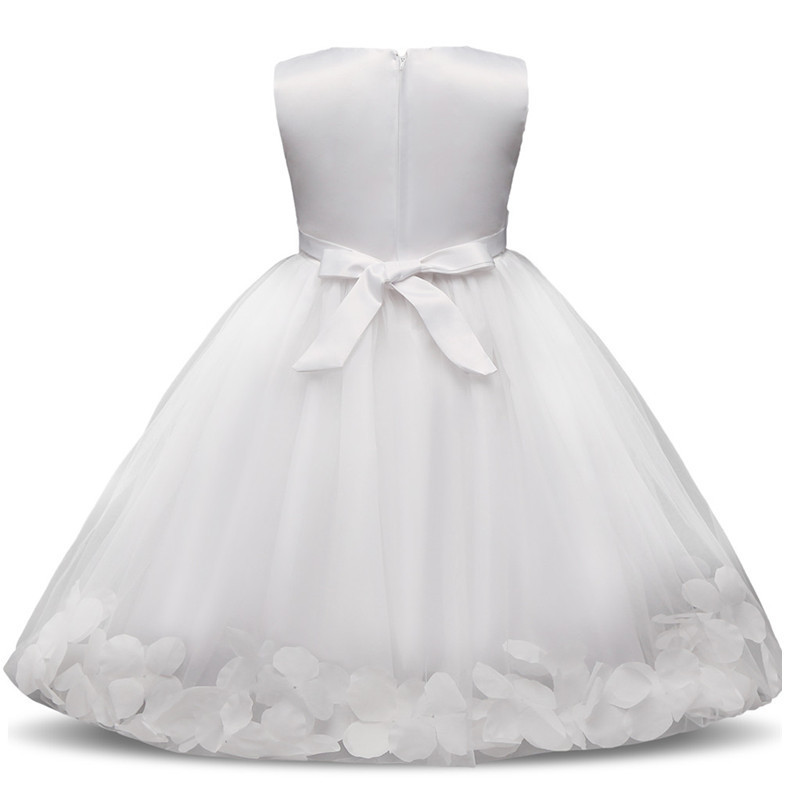 White Lace Flower Girls Wedding Dress Formal Ceremonies Dress Ball Gown Kids Clothing Little Girl Birthday Christening Vestido 220707