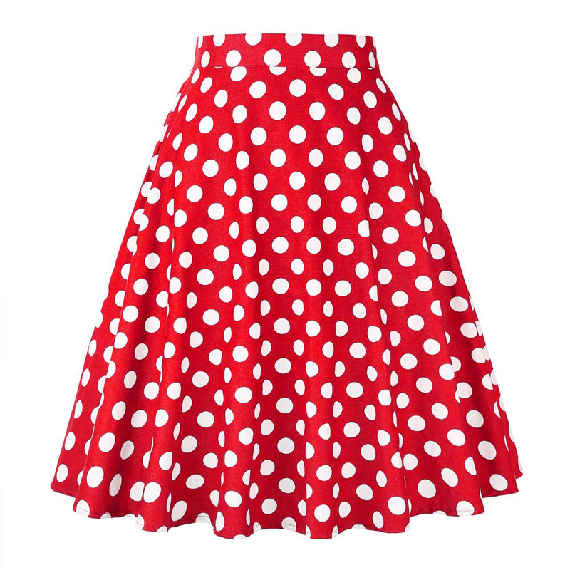 Women's Runway Cotton Retro Vintage Skirt Black Faldas High Waist A Line Rockabilly Jupe 50s Swing Umbrella Skirts Pin Up Skater 220322