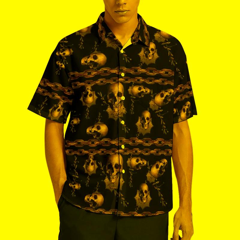 Men's Casual Shirts Steampunk Skull Shirt Daily Gold Chain Ediemagic Guilding Blouses Short-Sleeved Stylish OversizedMen's, Style-12
Men's Casual Shirts Steampunk Skull Shirt Daily Gold Chain Ediemagic Guilding Blouses Short-Sleeved Stylish OversizedMen's, Style-12
