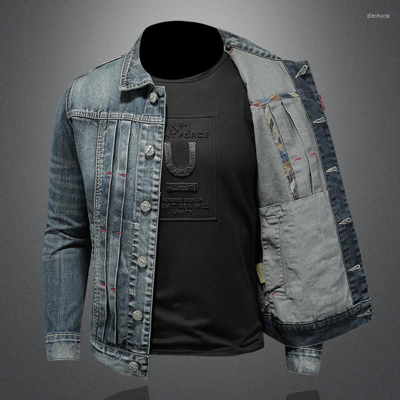 Men's Jackets Spring And Autumn Fashion Casual Men Plain Color Lapel Zipper Pocket Slim Retro Motorcycle Long-sleeved Denim Jacket, Blue
Men's Jackets Spring And Autumn Fashion Casual Men Plain Color Lapel Zipper Pocket Slim Retro Motorcycle Long-sleeved Denim Jacket, Blue