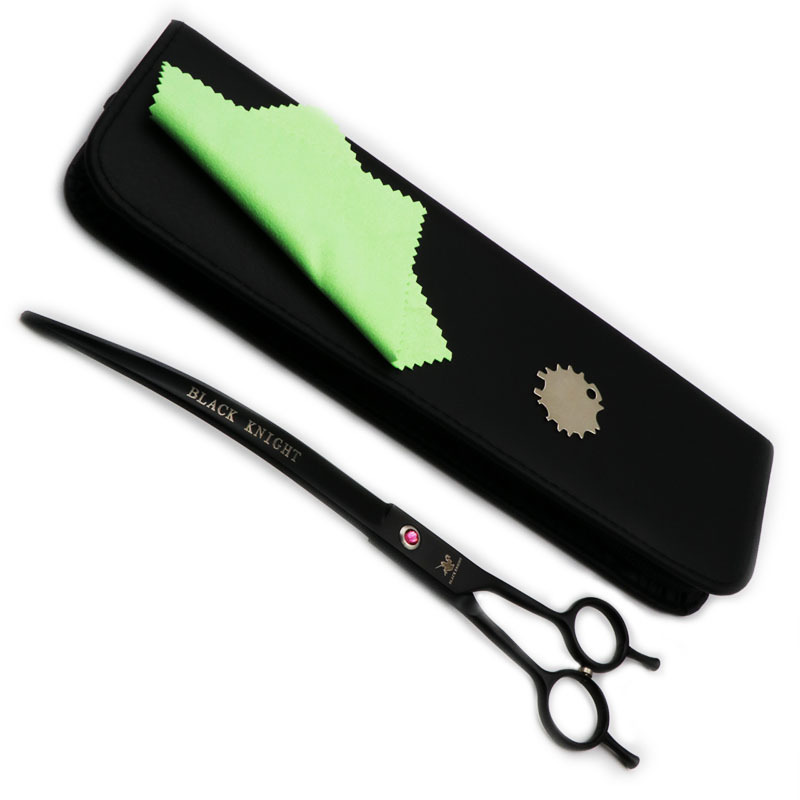 9 Inch Hairdressing Scissors Professional Pet Grooming Curved Downward Salon Barber Hair Shears for Dogs and Animal 220317