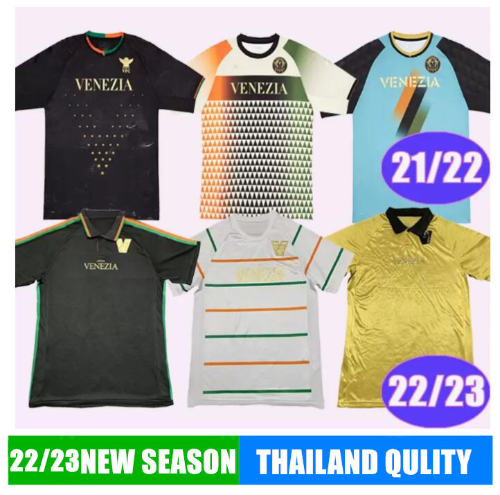 

21 22 23 Venezia FC Soccer Jerseys home Black Away White Third Blue 4th Red 10# ARAMU 11# FORTE Venice 2022 2023 BUSIO 27# Football Shirts 3rd Adukt Kids Kit Uniforms calcio, 2223