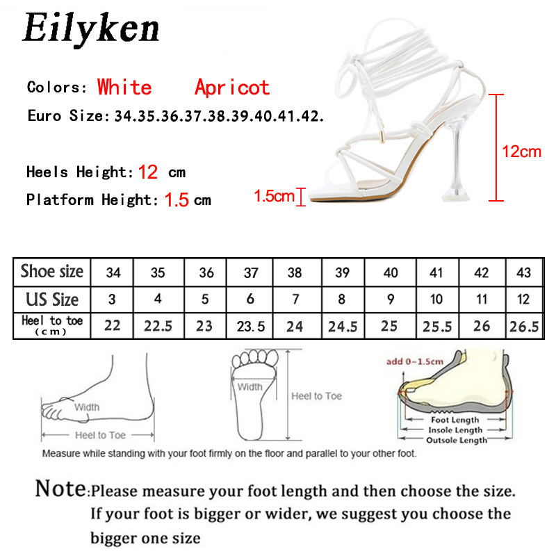 Eilyken Summer Women Gladiator knee high Sandals Open toe Lace up Cross Strappy High heels Fashion Sexy shoes 220328