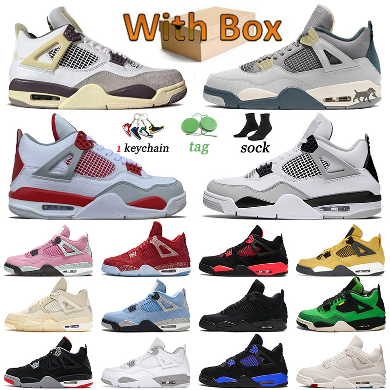 With Box Jordens 4 Men Trainers Basketball Shoes Jumpman 4s Military Blue Sports Off Sail Infrared White Oreo Women Craft Sneakers Black Royal Red Thunder Retro 36-47, # 40-47
With Box Jordens 4 Men Trainers Basketball Shoes Jumpman 4s Military Blue Sports Off Sail Infrared White Oreo Women Craft Sneakers Black Royal Red Thunder Retro 36-47, # 40-47