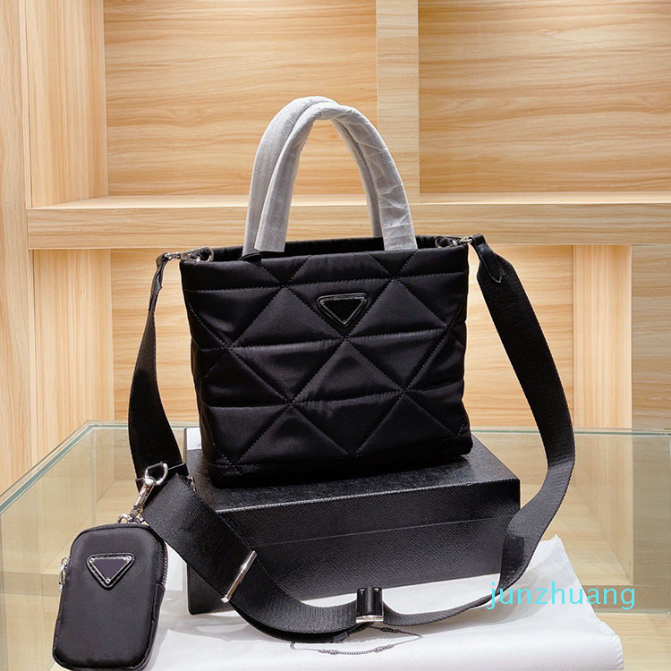 Designer- Nylon bags ladies small handbag 3 in 1 Diamond Lattice women shoulder crossbody bag with long strap and Coin Pocket, Black 
Designer- Nylon bags ladies small handbag 3 in 1 Diamond Lattice women shoulder crossbody bag with long strap and Coin Pocket, Black