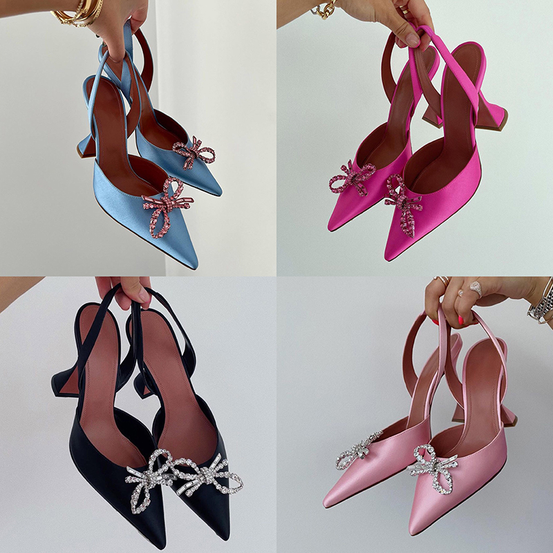 high heeled sandals for women Amina muddi designer Satin Slingback Pumps bow Rhinestone buckle Womens Dress Shoes top quality 10CM heel Evening party sandal, Fuchsia
high heeled sandals for women Amina muddi designer Satin Slingback Pumps bow Rhinestone buckle Womens Dress Shoes top quality 10CM heel Evening party sandal, Fuchsia