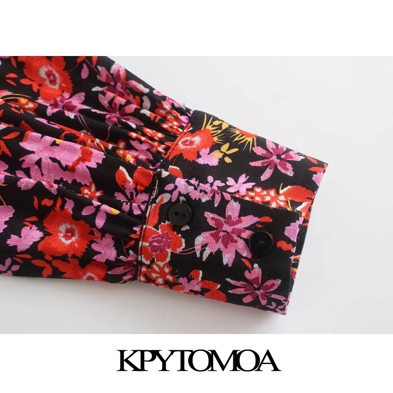 Women Fashion Floral Print Backless Mini Dress Vintage O Neck Long Sleeve Female Dresses Vestidos Mujer 220526