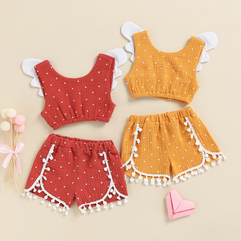 Clothing Sets Infant Baby Girls Summer Clothes 0-24M Polka Dot Print Sleeveless Wings Tank Tops Tassel Cropped ShortsClothing, Red
Clothing Sets Infant Baby Girls Summer Clothes 0-24M Polka Dot Print Sleeveless Wings Tank Tops Tassel Cropped ShortsClothing, Red