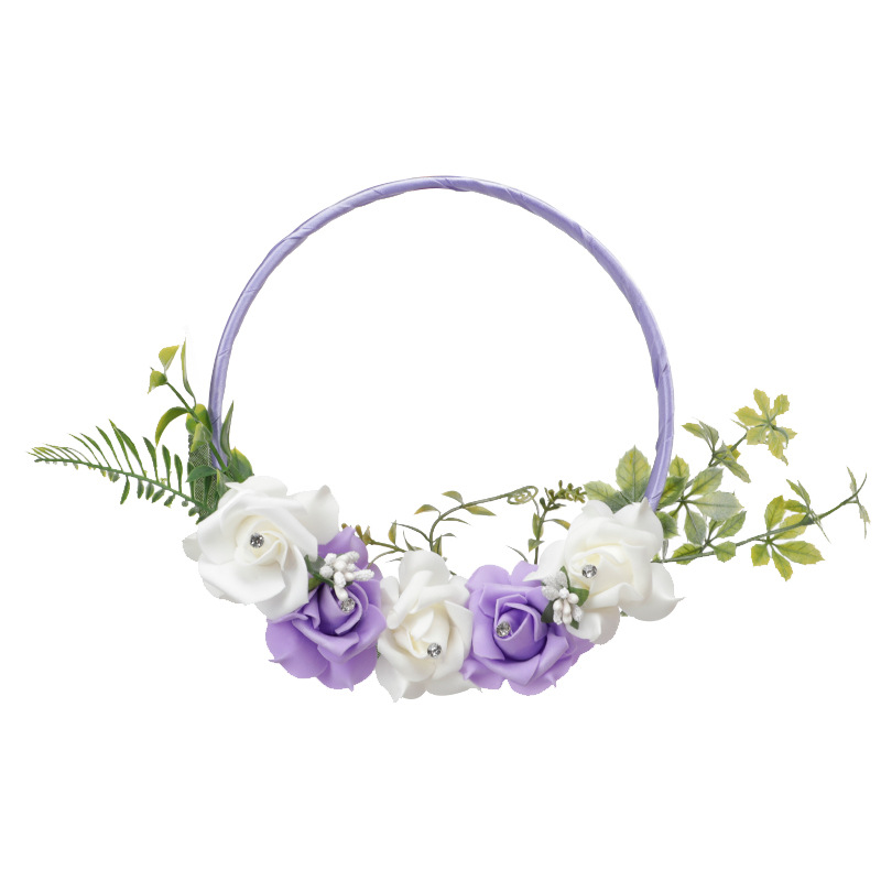 Bride wedding hand-held garland new simulation flower wedding garland cross-border party props Western-style hand-held flower decoration