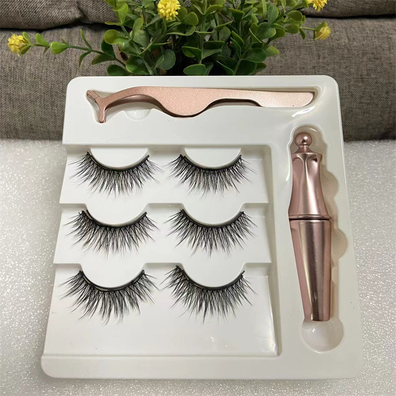 New Magnetic Eyeliner False Eyelashes Suit Girl Eye Beauty Makeup Magnetics Eyelashe s + Eyes liner Fluid + Eyelash with Special Tools High Quality