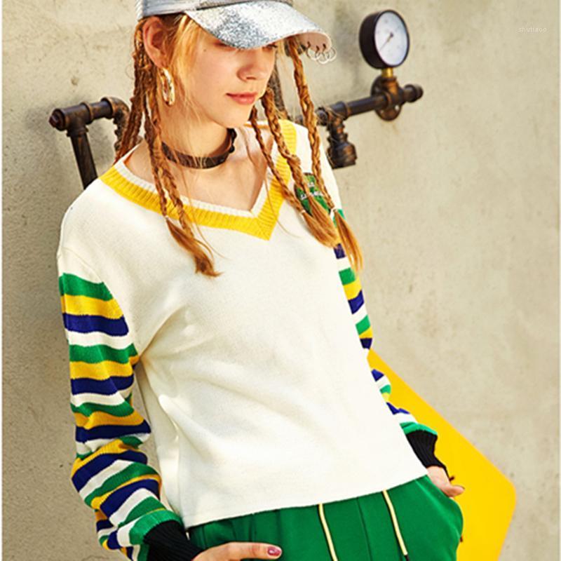 Women' Sweaters Campus Autumn Clothing 2022 Wind V Collar Head Casual Knit Female Loose Thin Stripe Embroidery Fashion Women Sweater YFY839, As shown
Women' Sweaters Campus Autumn Clothing 2022 Wind V Collar Head Casual Knit Female Loose Thin Stripe Embroidery Fashion Women Sweater YFY839, As shown