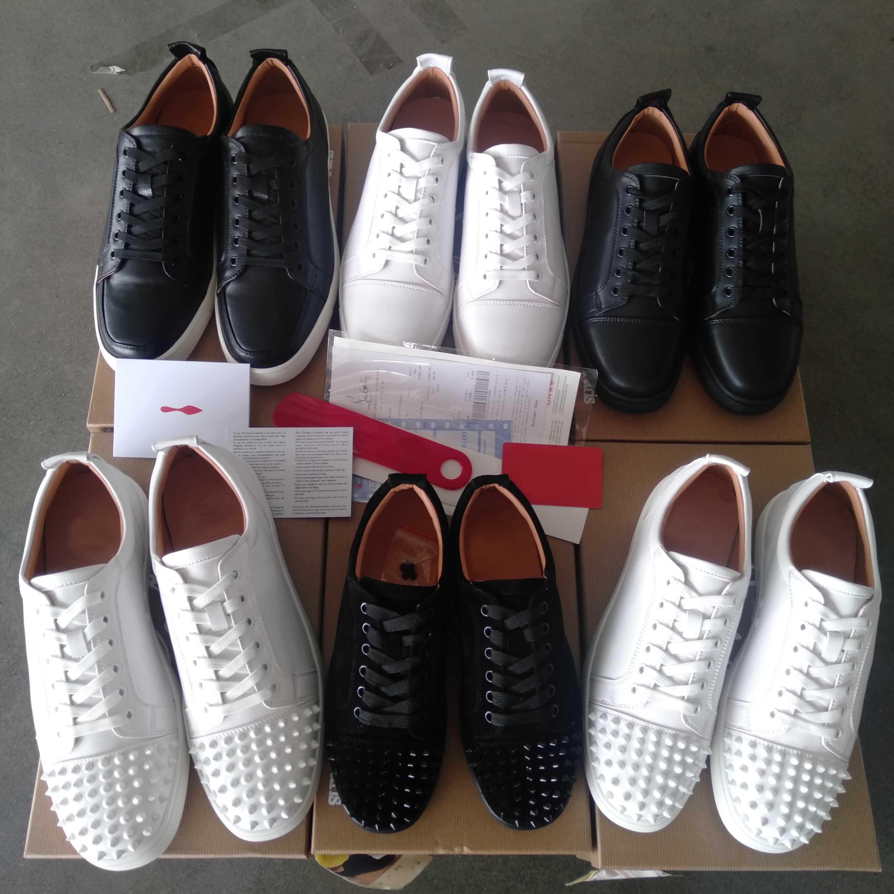 Top Quality Red Bottoms Shoes Studded Spikes Sneakers Men Women Trainers Low Cut Suede Rivet Sneaker Party Wedding Leather Shoe With Box VtR, Color 26
Top Quality Red Bottoms Shoes Studded Spikes Sneakers Men Women Trainers Low Cut Suede Rivet Sneaker Party Wedding Leather Shoe With Box VtR, Color 26