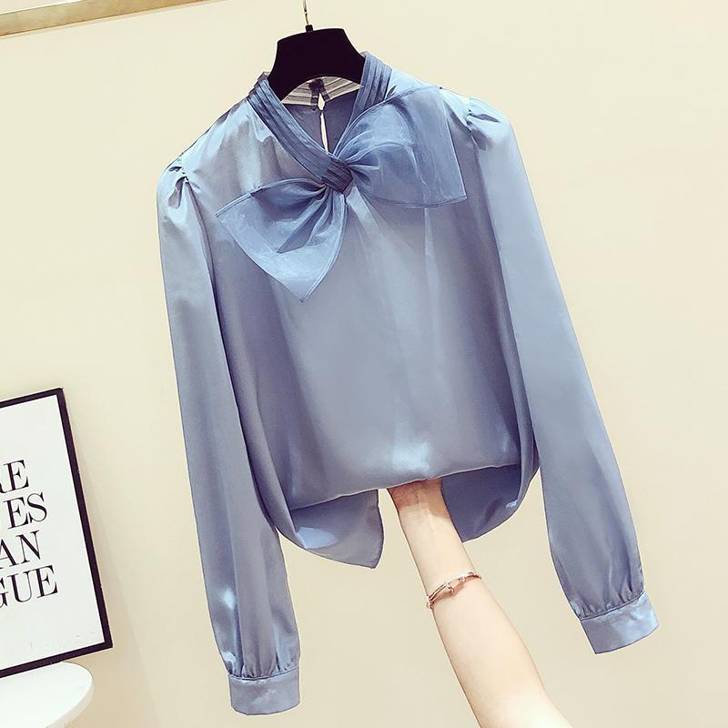 Women' Blouses & Shirts 2022 Autumn Bow Shirt Women Korean Neckline Long Sleeve Ladies Casual Chiffon Blouse Blusas All-match Student Tops, Blue
Women' Blouses & Shirts 2022 Autumn Bow Shirt Women Korean Neckline Long Sleeve Ladies Casual Chiffon Blouse Blusas All-match Student Tops, Blue