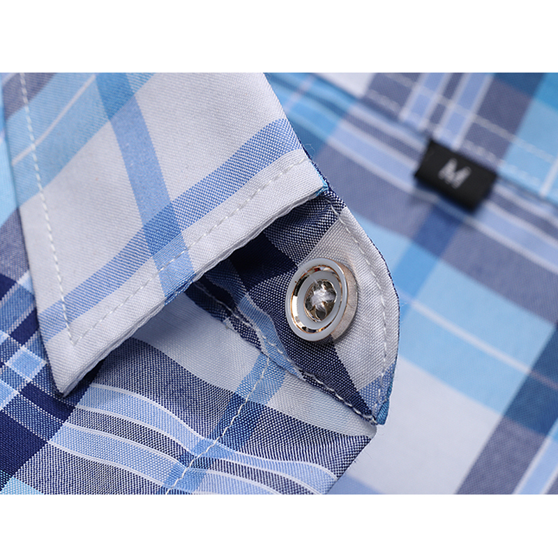 Plus Size M-7XL Summer Fashion Men's Shirt Slim Fit Men Short Sleeve Plaid s Mens Clothes Trend Casual Social 220322