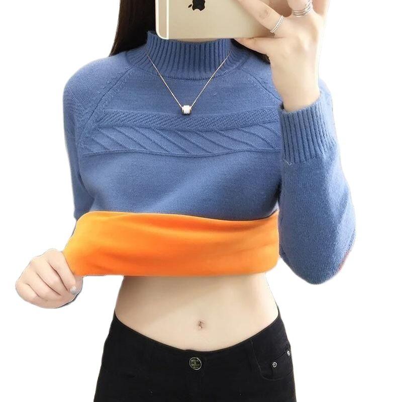 Women' Sweaters Women Half Turtleneck 2022 Wild Ladies Casual Long Sleeve Pullover Knitted Sweater Winter Velvet Warm Female TopsWomen, Blue
Women' Sweaters Women Half Turtleneck 2022 Wild Ladies Casual Long Sleeve Pullover Knitted Sweater Winter Velvet Warm Female TopsWomen, Blue