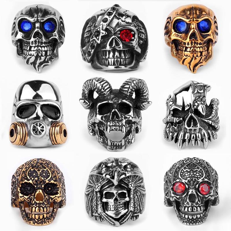 Wedding Rings Stainless Steel Men Gothic Skull Rings Skeleton Punk Hip Hop Gold Black Cool For M 220826
Wedding Rings Stainless Steel Men Gothic Skull Rings Skeleton Punk Hip Hop Gold Black Cool For M 220826