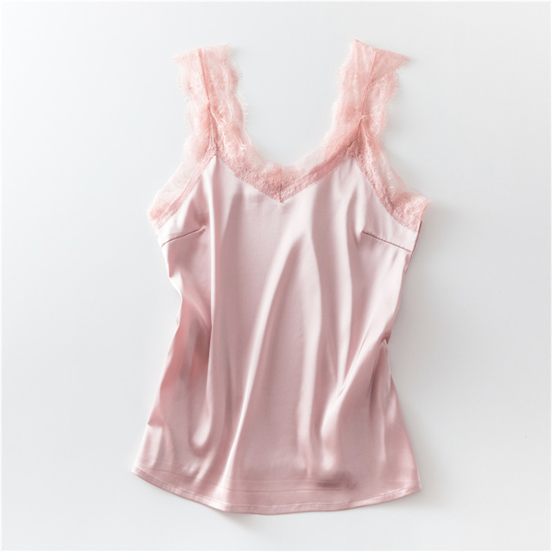 Sale Sexy Lace Tank Top Women Summer Casual Satin Silk Vest Backless Lace-up Basic Tops Black Sleeveless Camisole T-Shirt 220325