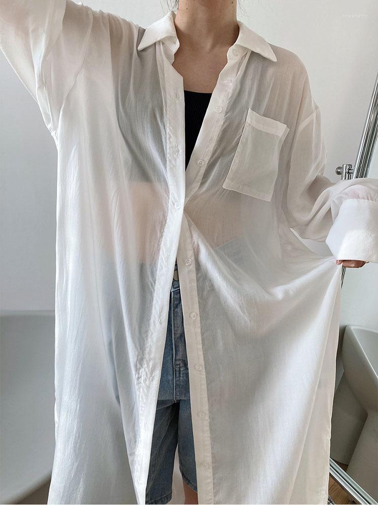 Women's Blouses & Shirts Long Sunscreen Women 2022 Summer Lapel Single Breasted Loose Split Transparent Shirt Female Casual Clothes G614Wome, Blue
Women's Blouses & Shirts Long Sunscreen Women 2022 Summer Lapel Single Breasted Loose Split Transparent Shirt Female Casual Clothes G614Wome, Blue