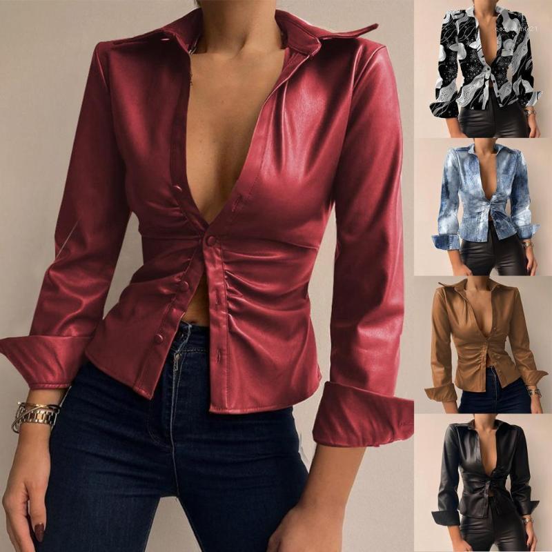 Women' Blouses & Shirts Women Shirt Single-breasted Lady Coat Contrast Colors Jacket, Blue
Women' Blouses & Shirts Women Shirt Single-breasted Lady Coat Contrast Colors Jacket, Blue