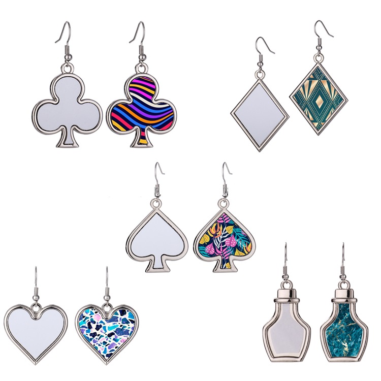 Sublimation Earring Blanks Wire Hook Bezel Tray Set with Aluminum Sheet for Women Girl Poker Jewelry Blank Metal Earrings
Sublimation Earring Blanks Wire Hook Bezel Tray Set with Aluminum Sheet for Women Girl Poker Jewelry Blank Metal Earrings