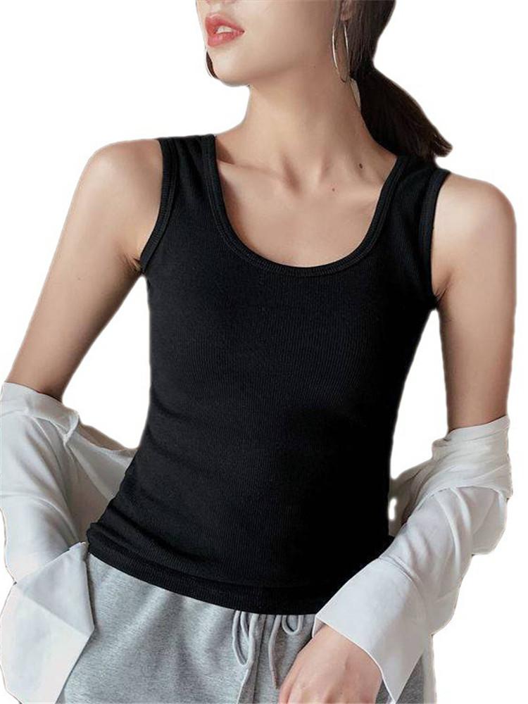 Women's Tanks & Camis Knitted Polyester Workout Sexy Camisole Summer Women Solid Round Neck Ribbed White Tank Top Basic Elastic Cotton Cloth, White long
Women's Tanks & Camis Knitted Polyester Workout Sexy Camisole Summer Women Solid Round Neck Ribbed White Tank Top Basic Elastic Cotton Cloth, White long