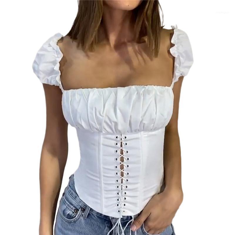 Women' Blouses & Shirts Lady Summer Stylish Fashion Street Crop Tops Women Ruffle Sleeve Square Collar Lace-up Corset Tube Top Solid Sexy E, White
Women' Blouses & Shirts Lady Summer Stylish Fashion Street Crop Tops Women Ruffle Sleeve Square Collar Lace-up Corset Tube Top Solid Sexy E, White