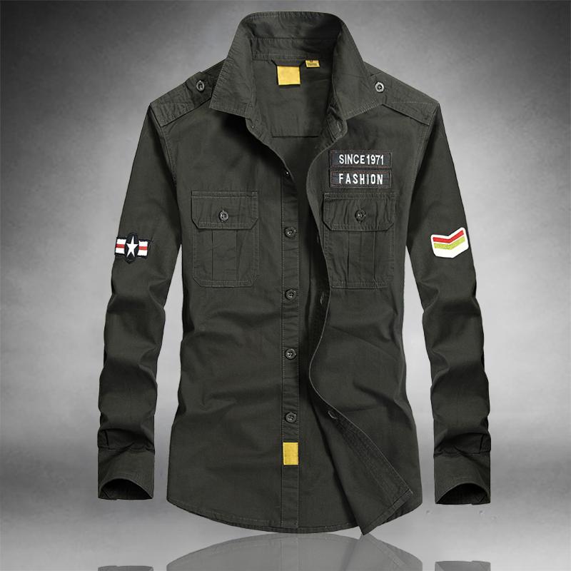 Men's Casual Shirts Plus Size -4XL High Quality Autumn Men's Military Uniform Style Men Long Sleeved Shirt Leisure ShirtMen's, Khaki
Men's Casual Shirts Plus Size -4XL High Quality Autumn Men's Military Uniform Style Men Long Sleeved Shirt Leisure ShirtMen's, Khaki
