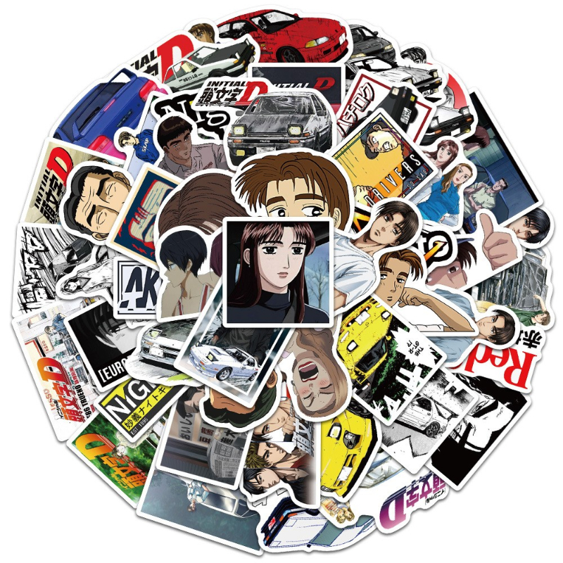 50Pcs/Lot Initial D sticker Fujiwara Takumi AE86 Graffiti Kids Toy Skateboard Phone Laptop Luggage Sticker Decals