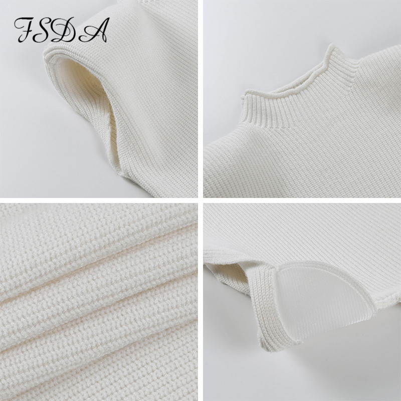 FSDA Turtleneck Sleeveless Vest Sweater Women With Shoulder Pads Knitted Pullover Autumn Winter Jumper Casual Tops Fashion 220629