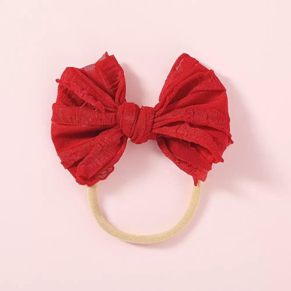 10color Fit All Baby Large Bow Girls Headband Nylon Big Bowknot Headwrap Kids for Hair Skinny Head Turban Infant Newborn Headbands
