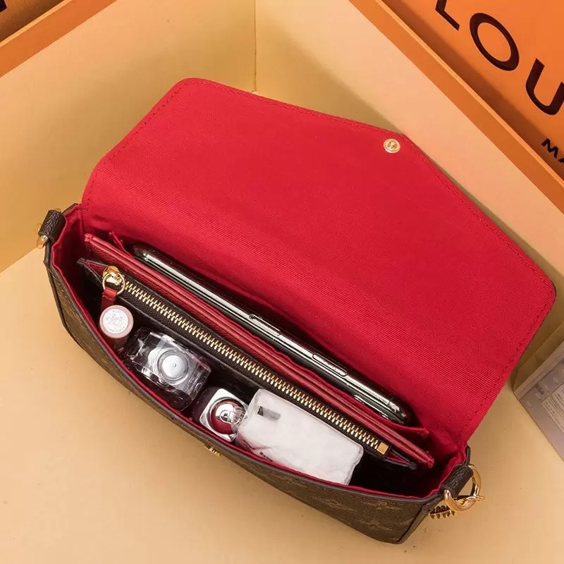 Women's - Pochette Felicie Chain Handbags Stylish 3Pc Designer Bag Collection For Crossbody Purse And Wallet Set With Box 61276