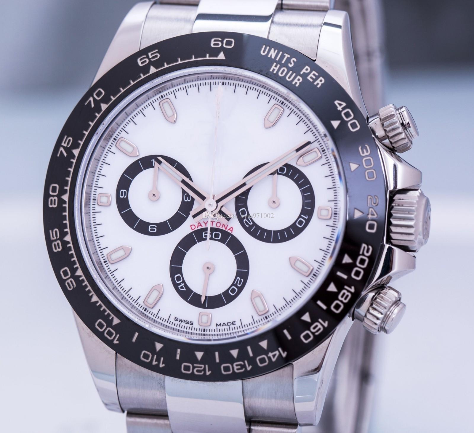 Premium Asian Watch 2813 Sports Automatic Mechanical Watches 40mm White Dial 116500 Black Ceramic Bezel Stainless Steel Strap Folding Buckle Watchs Men's watch
Premium Asian Watch 2813 Sports Automatic Mechanical Watches 40mm White Dial 116500 Black Ceramic Bezel Stainless Steel Strap Folding Buckle Watchs Men's watch