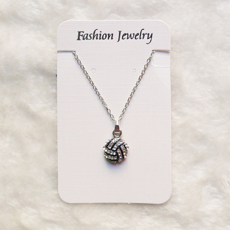Sporty Diamond Crystal Necklace Volleyball Softball Baseball Football Soccer Sport Necklaces for Men Women Fan Jewelry Top Quality