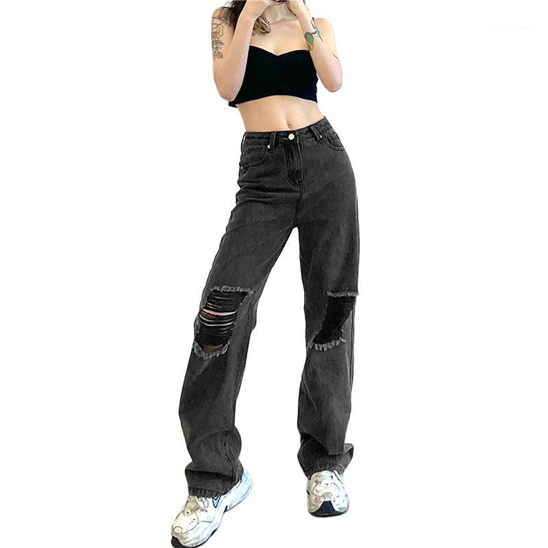Women' Jeans Sexy Women Vintage Hole Ripped High Waist Straight Trousers Summer Autumn Baggy All-match Streetwear Retro Chic, As photo shows
Women' Jeans Sexy Women Vintage Hole Ripped High Waist Straight Trousers Summer Autumn Baggy All-match Streetwear Retro Chic, As photo shows