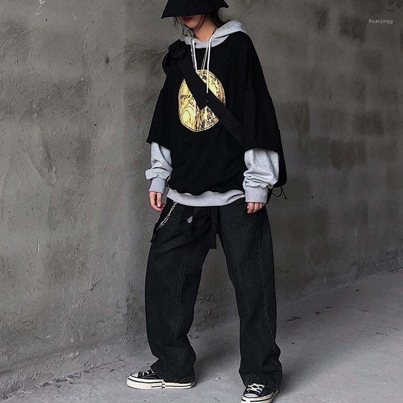 Women Printed Sweatshirt Fashion Loose Fake Two-piece Hooded Sweatshirts Two Color Female Long Sleeve Pullovers Women's Hoodies &, Black
Women Printed Sweatshirt Fashion Loose Fake Two-piece Hooded Sweatshirts Two Color Female Long Sleeve Pullovers Women's Hoodies &, Black